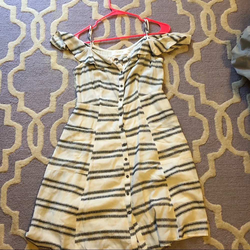 Black and white striped dress